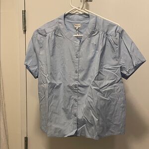 KULE Sky Blue Short-Sleeve Blouse